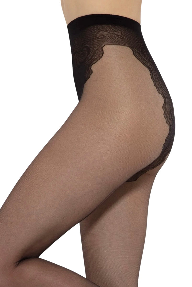 Collants en nylon avec couture arrière 20 DEN Gatta Chiara - Noir 