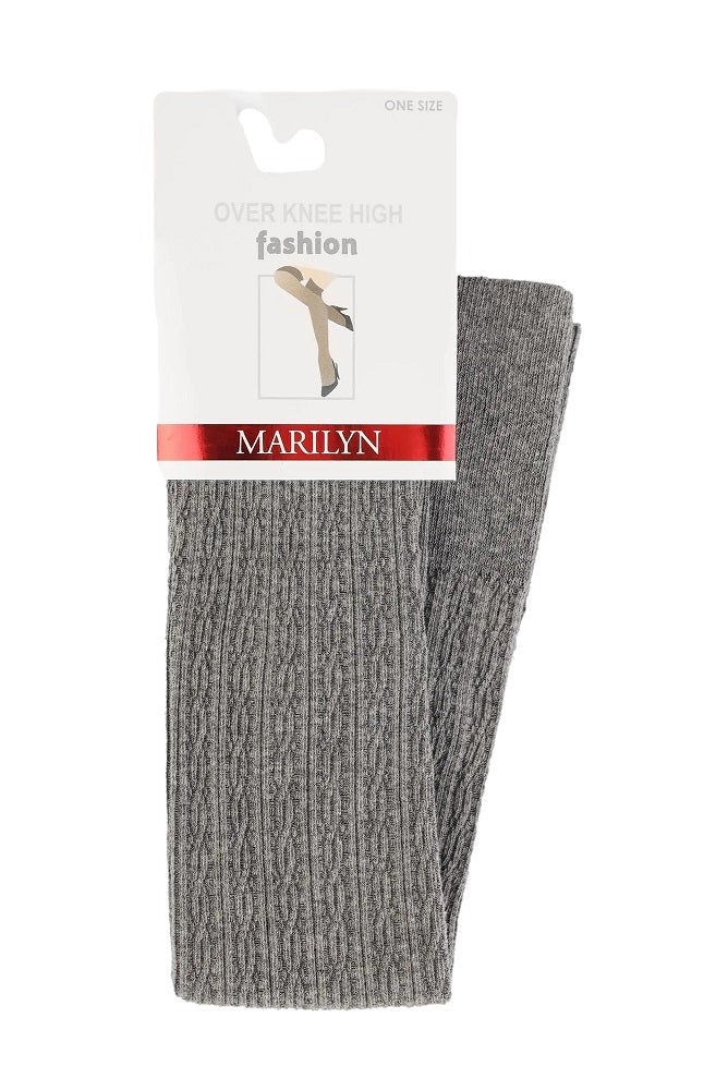 Klassische Baumwolle Overknee Socken Grau